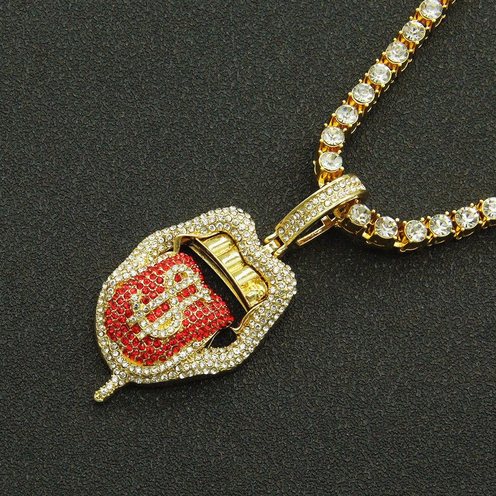 Hip-hop Rap Rap Decorated With Diamond Necklace