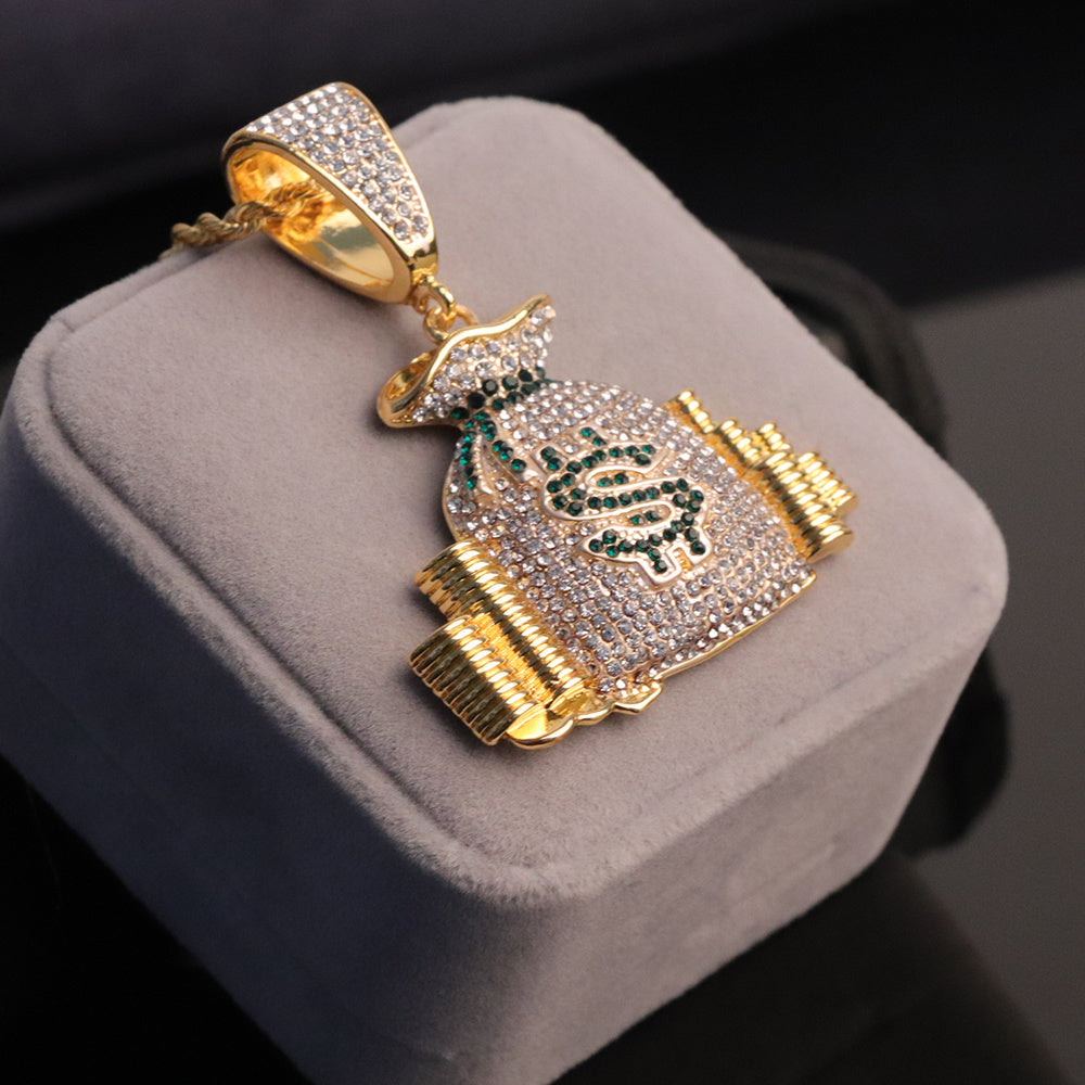 Hip-hop money bag necklace