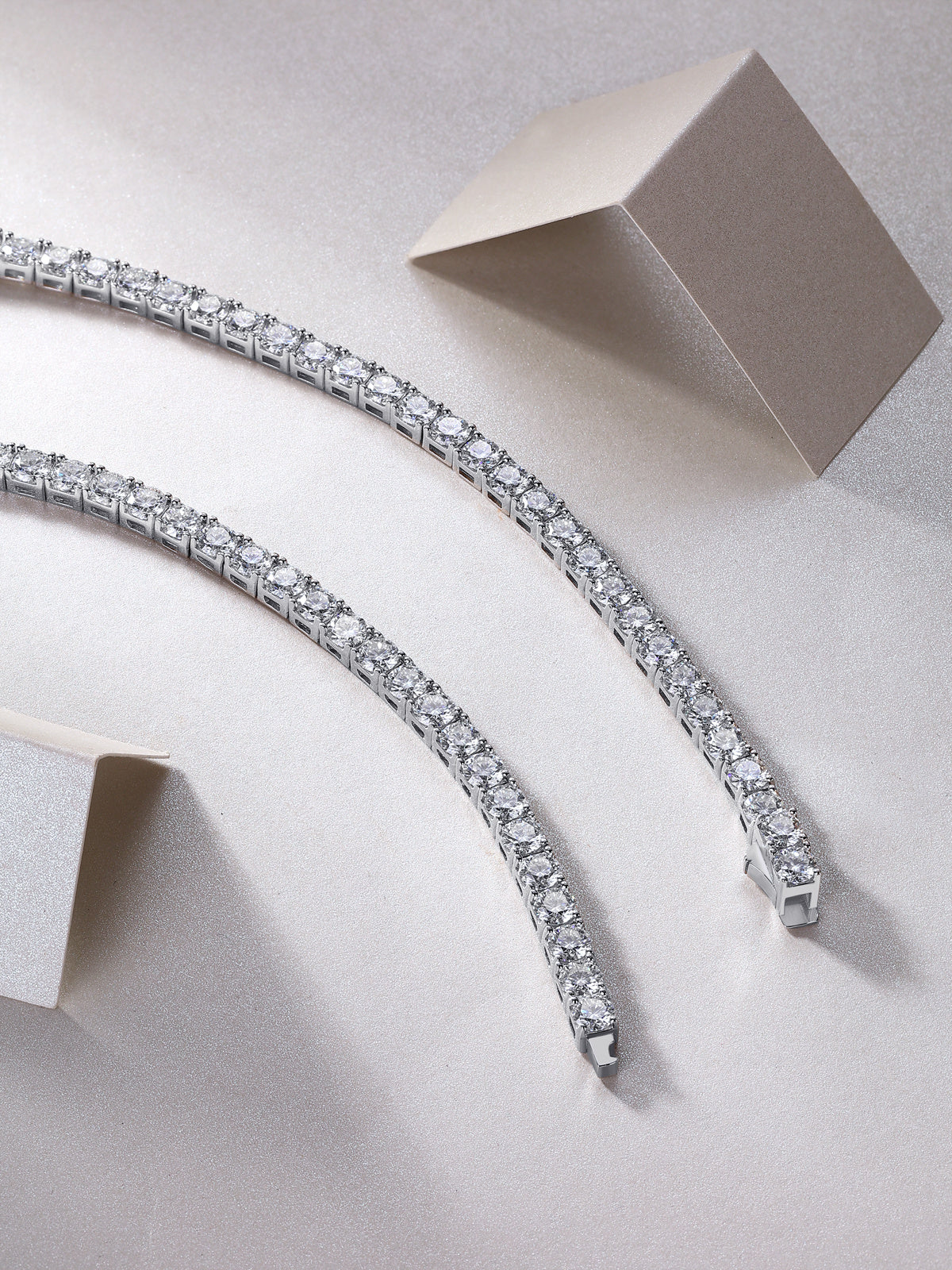 Mossanite Diamond Inlaid Tennis Chain Certified S925 Silver Luxury Fashion Necklace