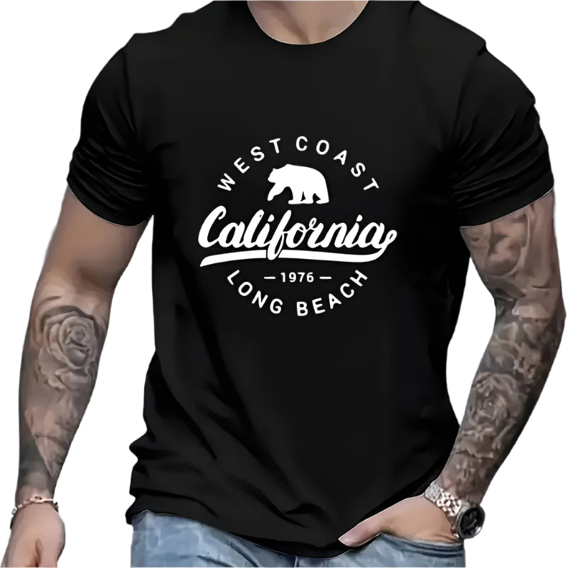 California Style Heat Transfer Sticker T-shirt - Washable