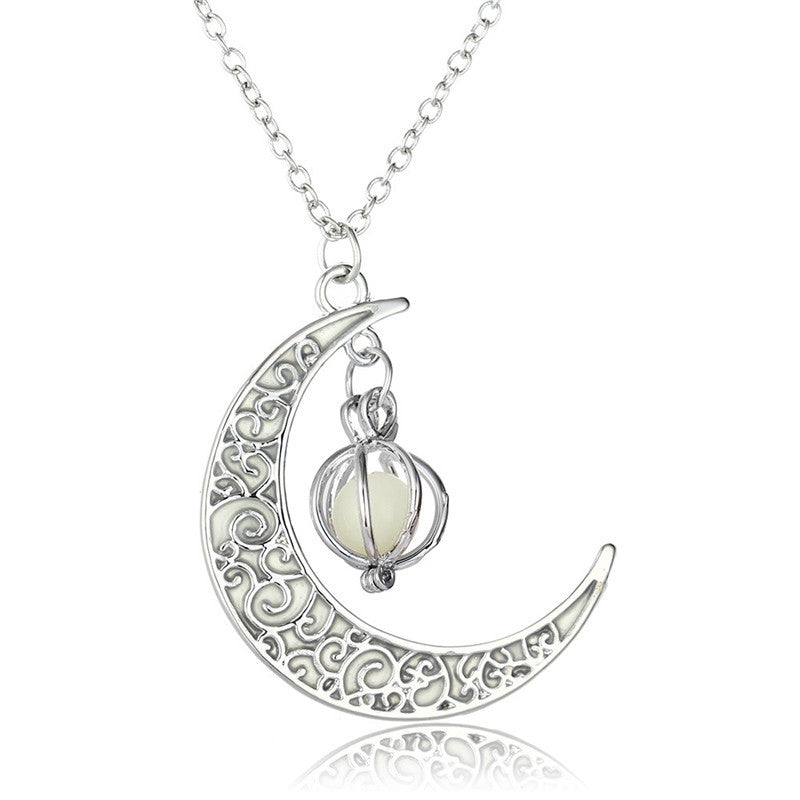 Moon Pumpkin Pendant Luminous Stone Luminous Necklace