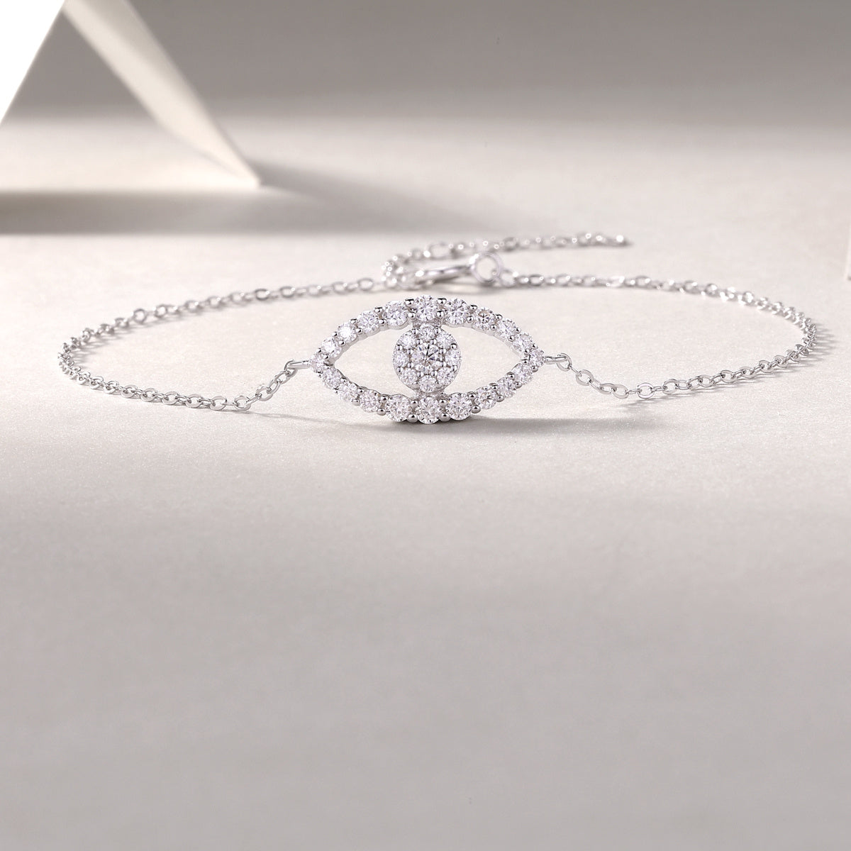 Moissanite Diamond Eye Shape Charm S925 Silver Bracelet