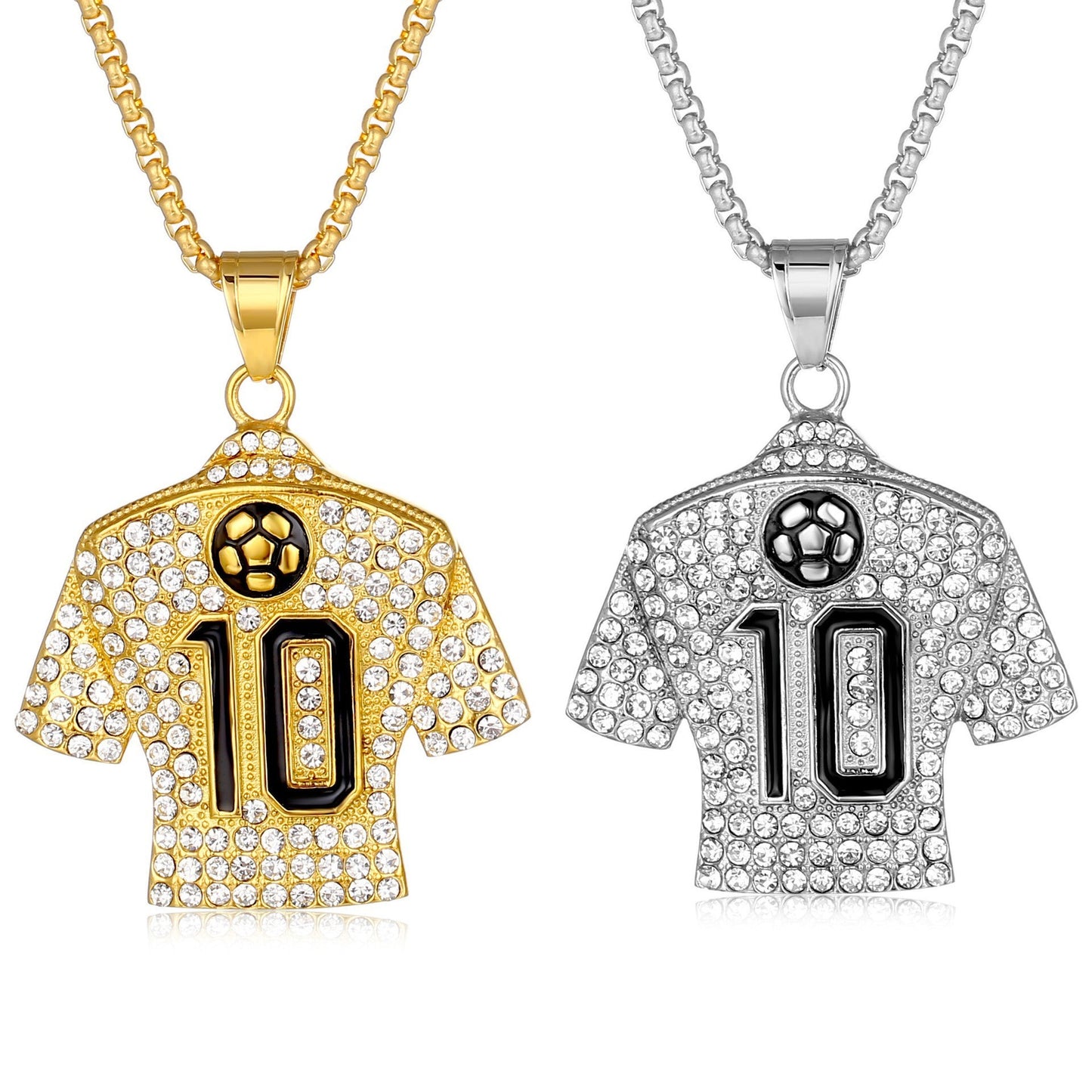 Men's Gold-plated Pendant Ornaments Hip Hop Football Necklace