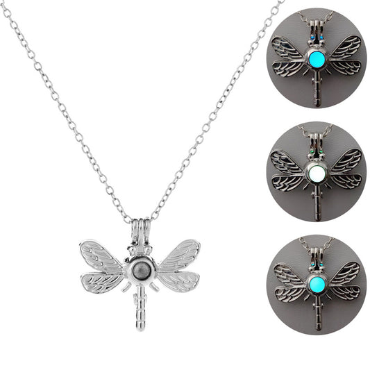 DIY luminous dragonfly necklace