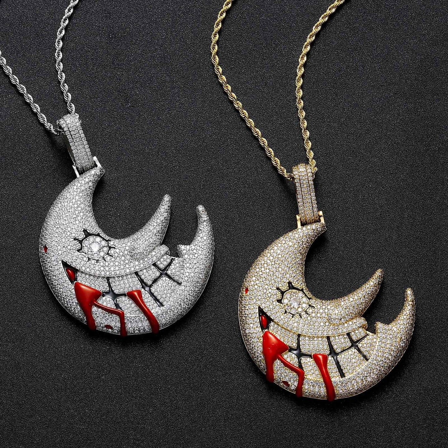 Necklace Hip Hop Moon Pendant Necklace Exaggerated Funny Necklace