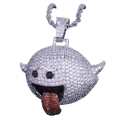 Pendant with intricate design on a dark background