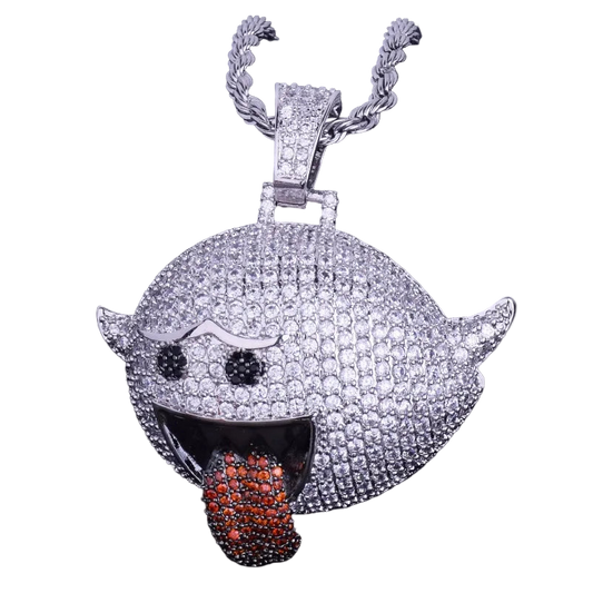 Pendant with intricate design on a dark background