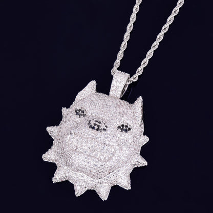 DATNEWDRIP Animal Dog Head Necklace & Pendant Gold Color Bling Cubic Zircon Men's Hip Hop Rock Street Jewelry