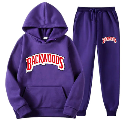 DATNEWDRIP Backwoods 2 Piece Jogger Graphic Hoodie Sweatpants Combo Men Women Hip Hop