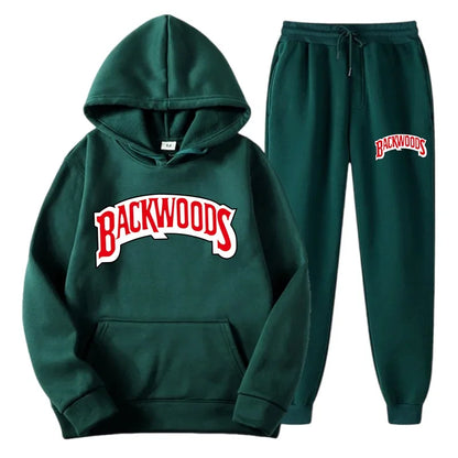 DATNEWDRIP Backwoods 2 Piece Jogger Graphic Hoodie Sweatpants Combo Men Women Hip Hop
