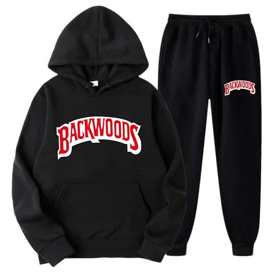 DATNEWDRIP Backwoods 2 Piece Jogger Graphic Hoodie Sweatpants Combo Men Women Hip Hop