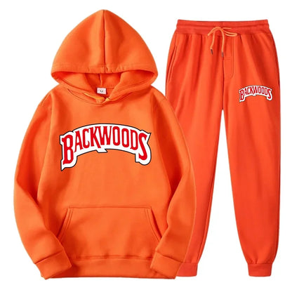 DATNEWDRIP Backwoods 2 Piece Jogger Graphic Hoodie Sweatpants Combo Men Women Hip Hop