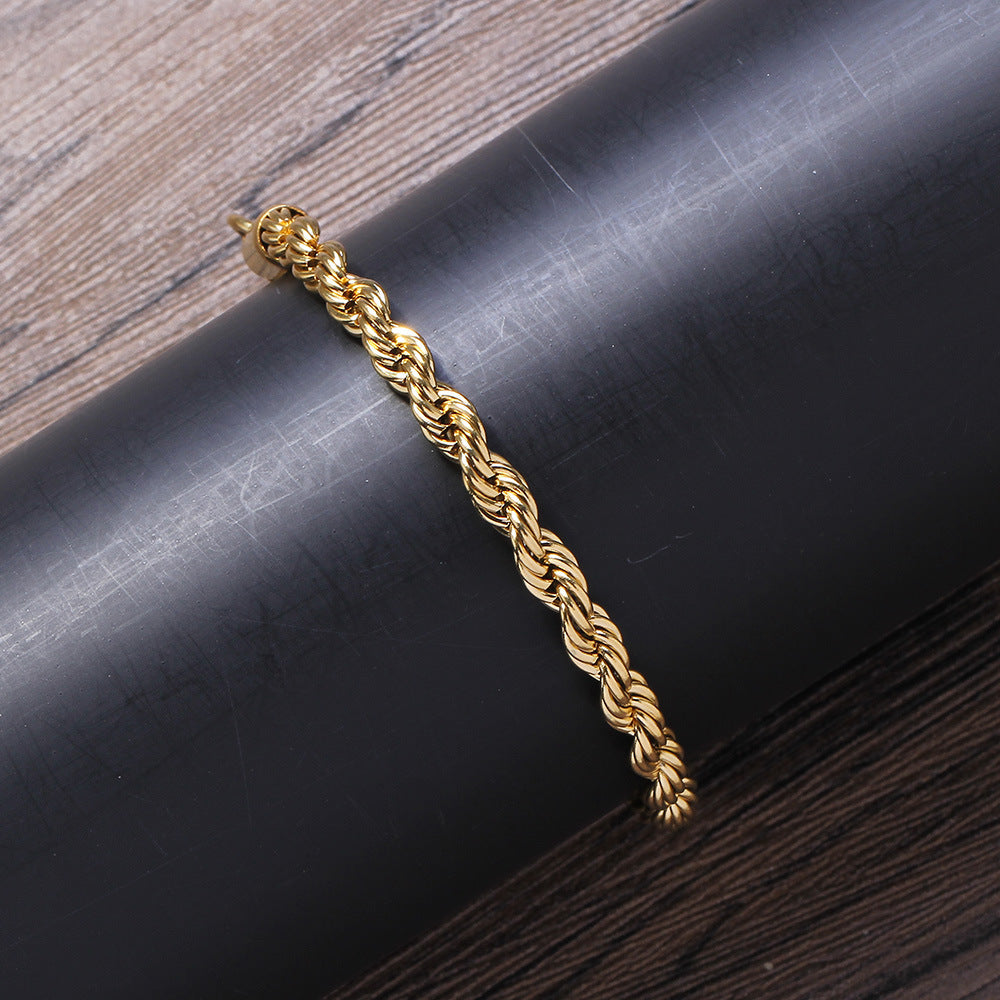 European And American Twisted Rope Chain Hip-hop Twist Bracelet