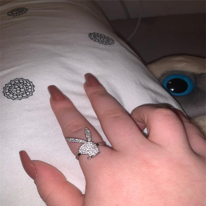 Iced Out Playboy Bunny Ring