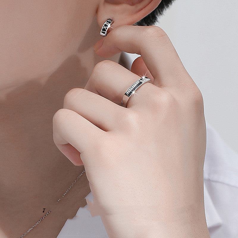 Trendy Single Ring With Stone Hip Hop Simple Niche Tail Ring