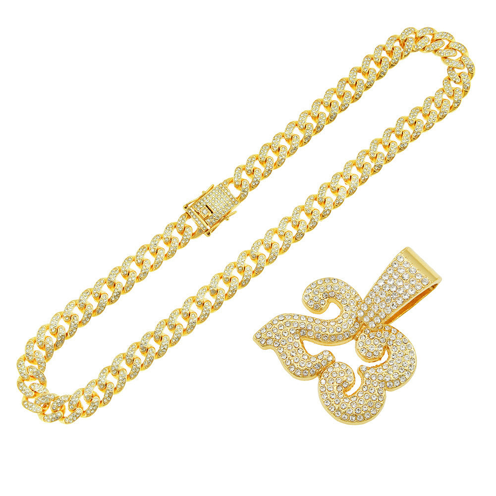 Men's Hip Hop Personalized Bubble Bar Wear Diamond-embedded Cuban Chain