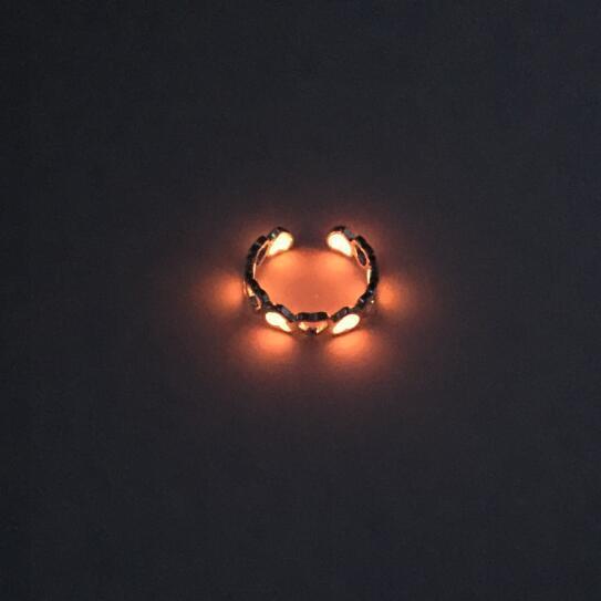 Peach Heart Luminous Love Personality Ring Jewelry