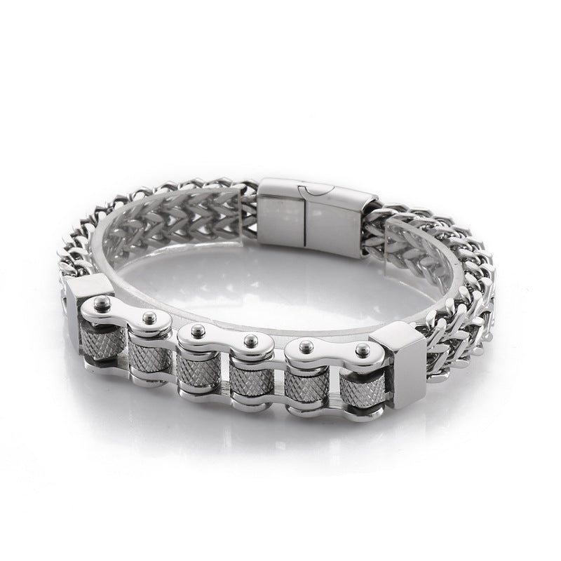 Men's Titanium Steel Biker Hip Hop Bracelet