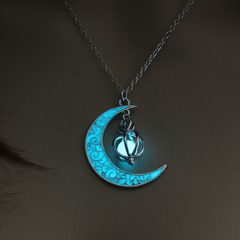 Moon Pumpkin Pendant Luminous Stone Luminous Necklace