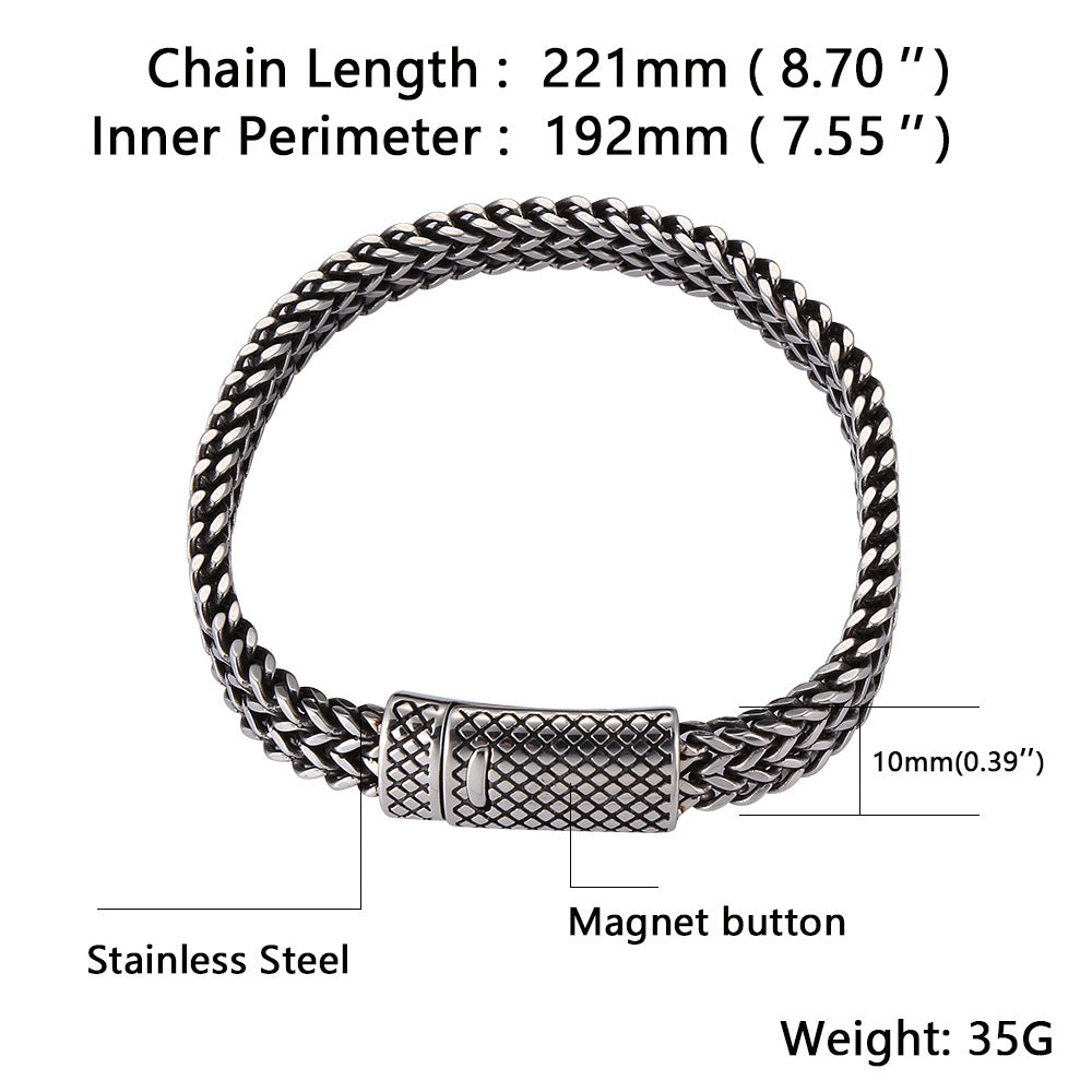 Retro Hip Hop Fashion Titanium Steel Bracelet