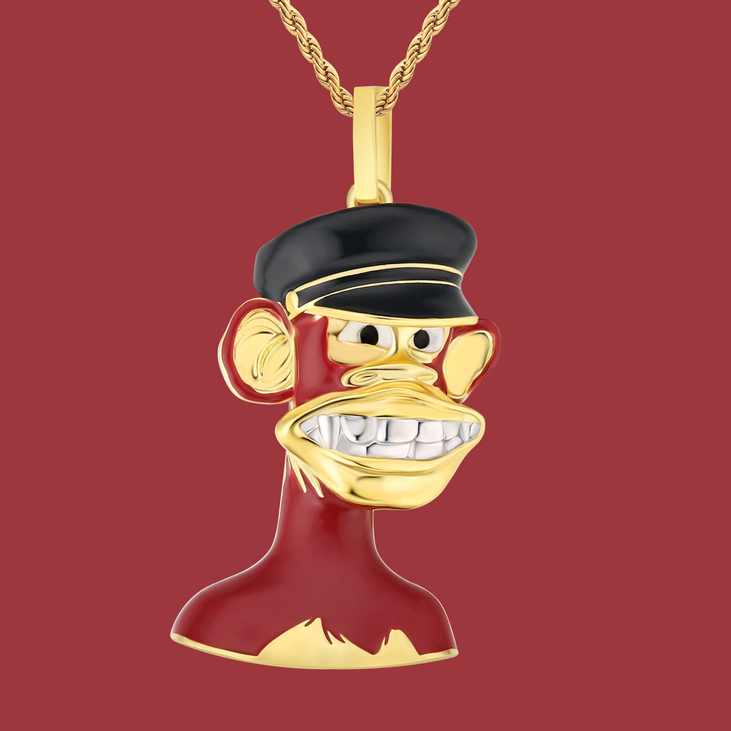 Hip Hop Pixel Punk Boring Monkey Pendant