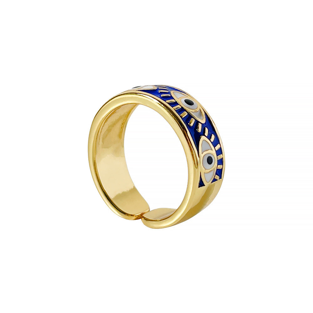 Hip Hop Fashion Gold Plated Oil Eye Ring