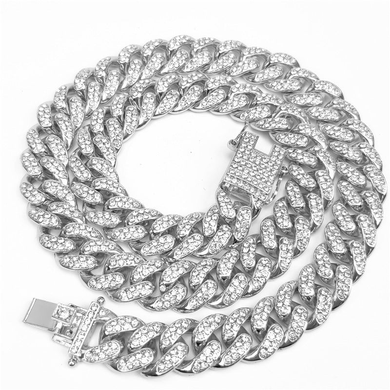 Dense Diamond Men's Cuban Link Chain Necklace Hip Hop