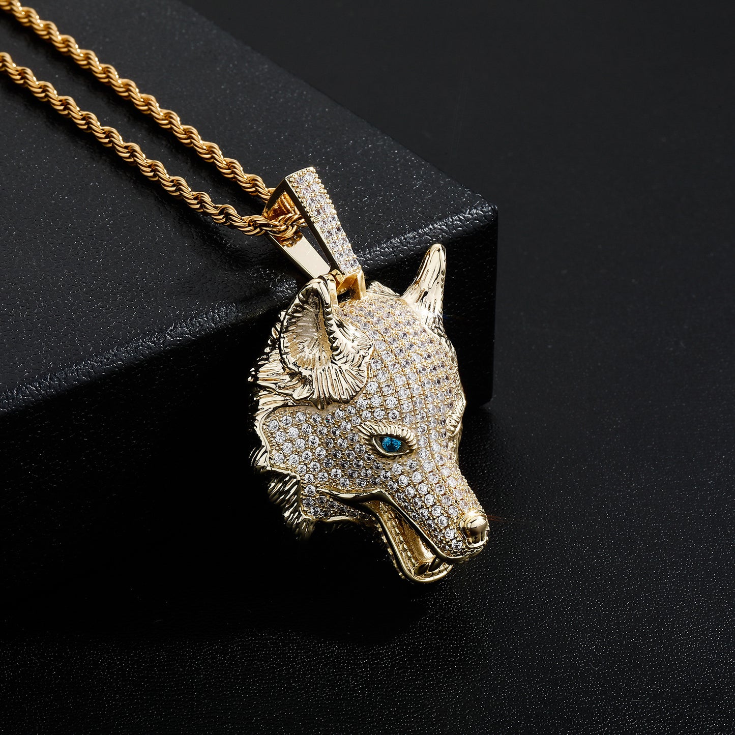 European And American Punk Hip Hop Wolf Head Necklace Pendant Men's Fashion Brand Accessories