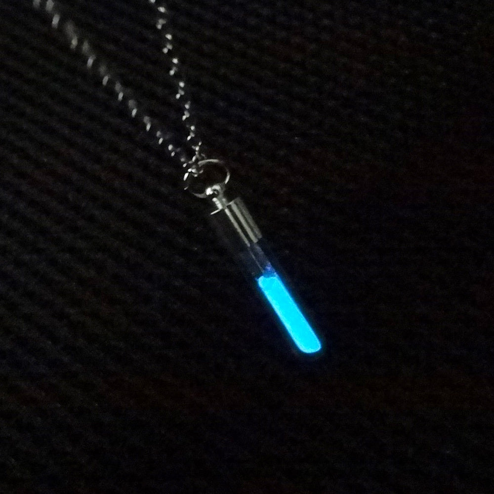 Glass Tube Luminous Powder Necklace