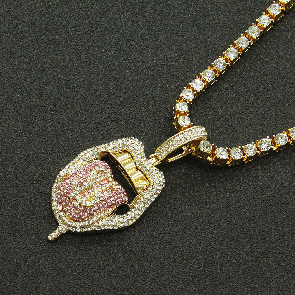 Hip-hop Rap Rap Decorated With Diamond Necklace