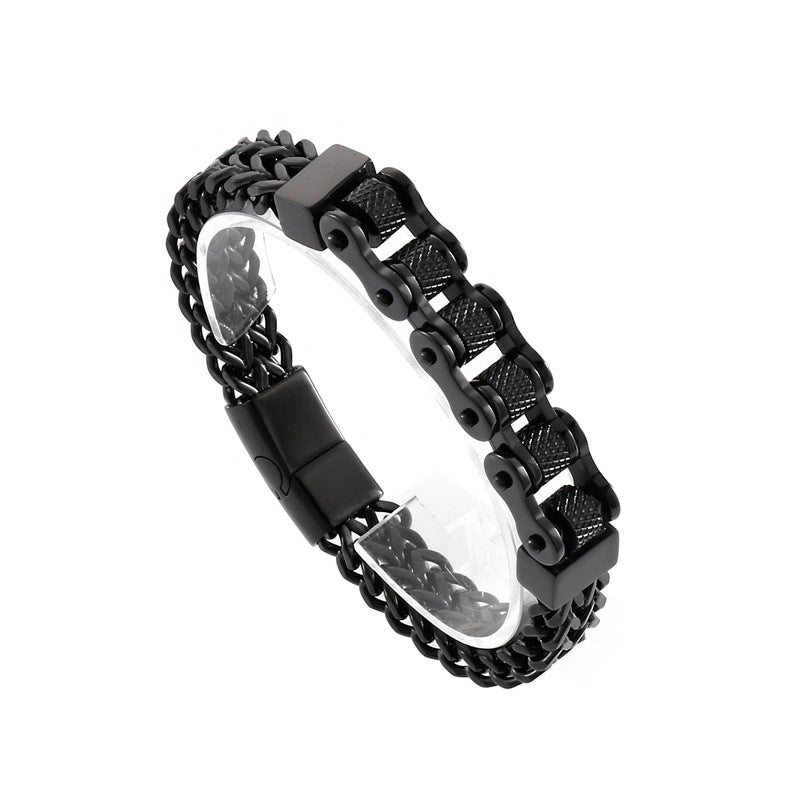 Men's Titanium Steel Biker Hip Hop Bracelet