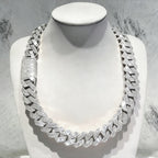 DATNEWDRIP 12mm Wide Double-Row Miami Cuban Link Chain w/ 925 Silver & Inlaid Moissanite Diamnonds