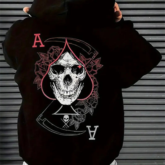 Polyester Letter Printed Men's Casual Hoodie