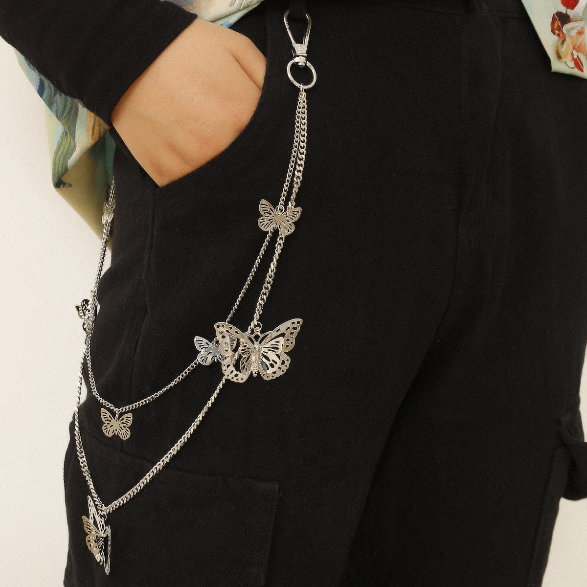 Three-dimensional Hollow Butterfly Hip-hop Waist Chain