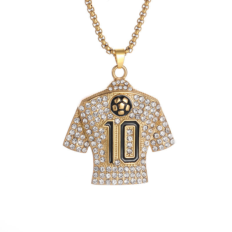 Men's Gold-plated Pendant Ornaments Hip Hop Football Necklace