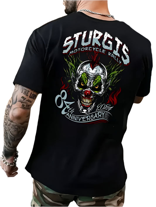 Sturgis Motorcycle Rally Crazy Clown Men's T-shirt