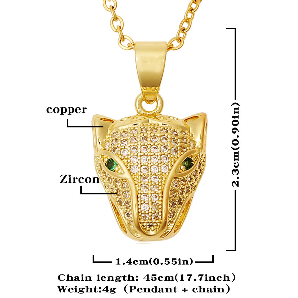 Personality Jewelry Hip-hop Exaggerated Leopard Pendant