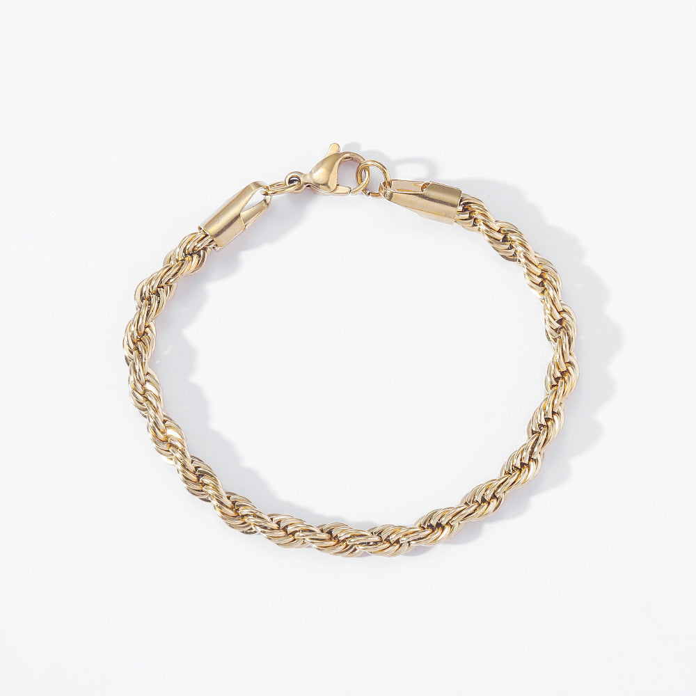 European And American Twisted Rope Chain Hip-hop Twist Bracelet