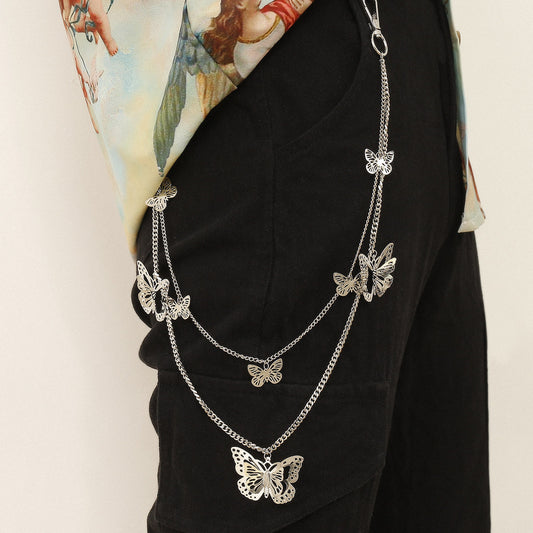 Three-dimensional Hollow Butterfly Hip-hop Waist Chain