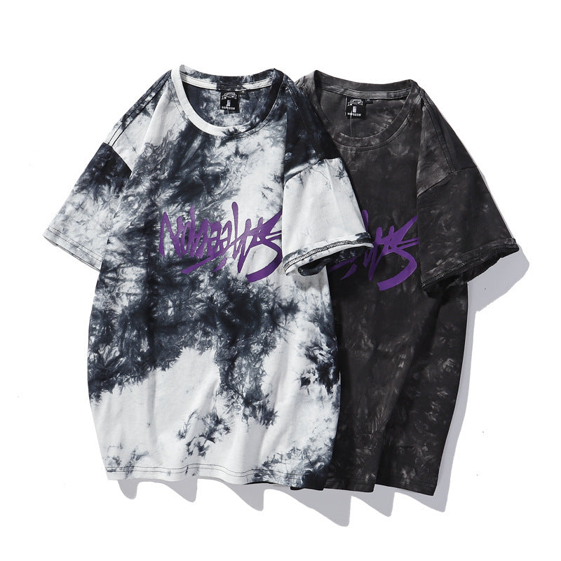 Tie-dye Casual Hip-hop Loose Short-sleeved T-shirt