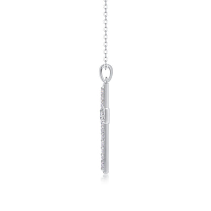 Shelter Luxury Fashion Diamond Pendant Necklace Set With Mosan Diamond Silver Ornaments