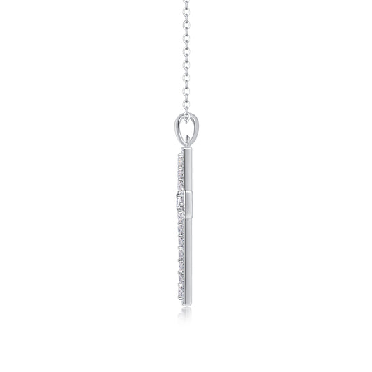 Shelter Luxury Fashion Diamond Pendant Necklace Set With Mosan Diamond Silver Ornaments