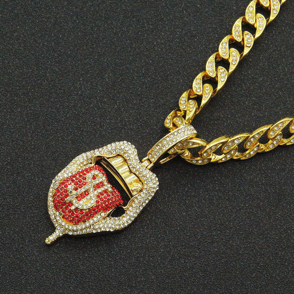 Hip-hop Rap Rap Decorated With Diamond Necklace