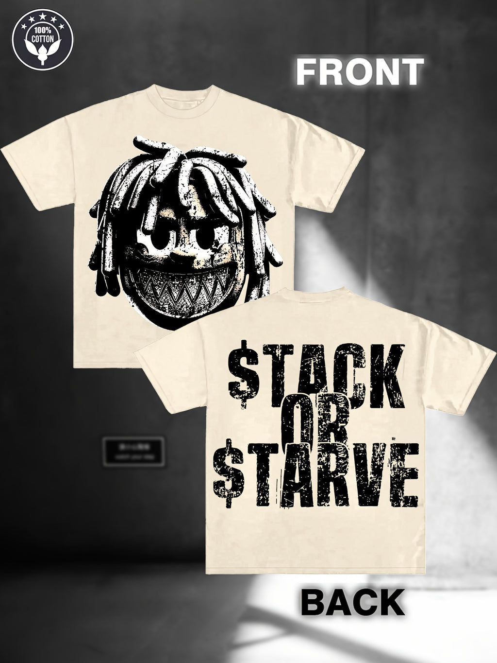 Stack Or Starve Cartoon Boy Tee