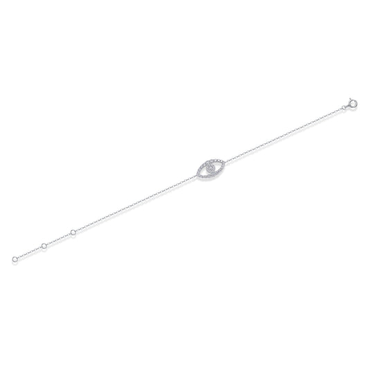 Moissanite Diamond Eye Shape Charm S925 Silver Bracelet