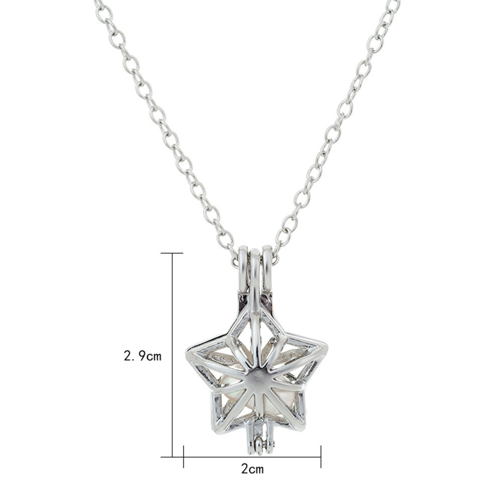 Christmas Luminous Pentagram Necklace Halloween Luminous Star Necklace