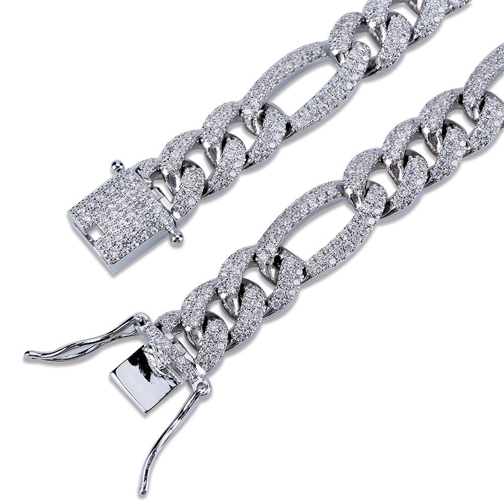 Hip Hop Chain Cuban Micro Inlaid Zircon Men's Necklace