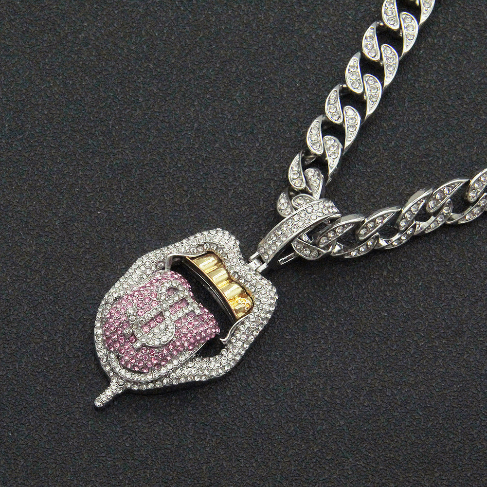 Hip-hop Rap Rap Decorated With Diamond Necklace