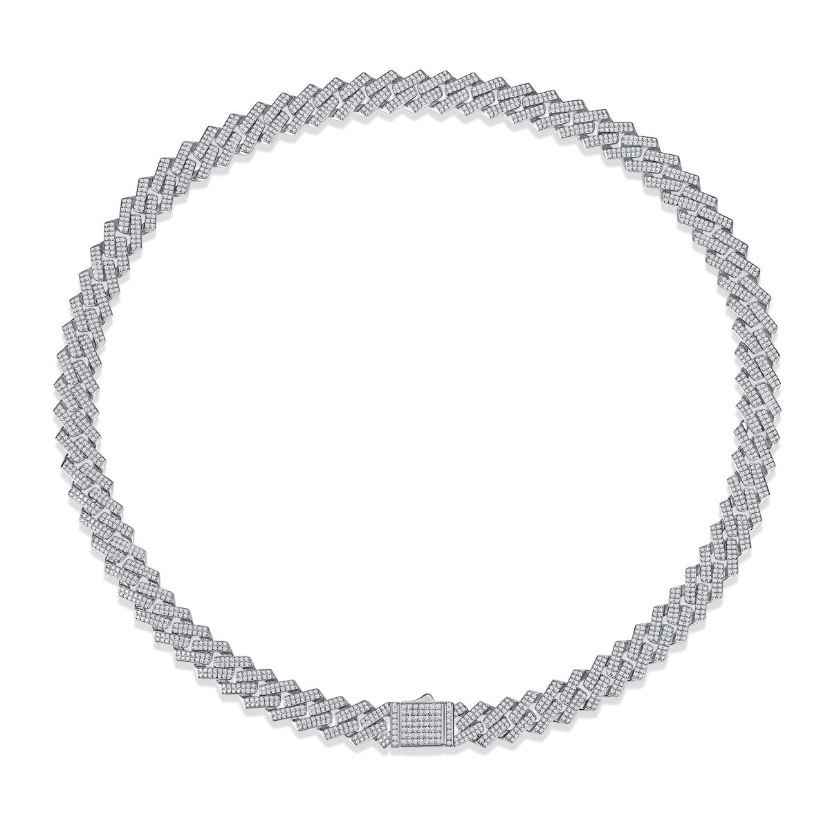 Moissanite Diamond S925 Certified Cuban Link Chain Luxury Fashion Necklace