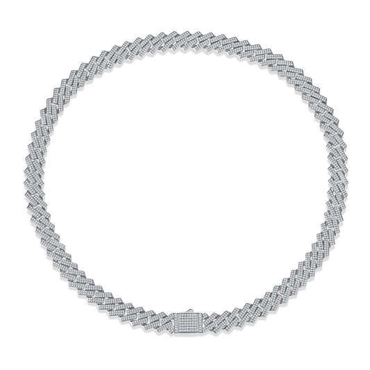Moissanite Diamond S925 Certified Cuban Link Chain Luxury Fashion Necklace
